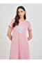Graphic Print Round Neck A-Line Midi Dress - 3