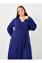 Plus Wrap Midi Dress with Balloon Sleeve - 3