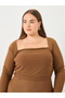 Plus Mesh Maxi Dress with Square Neck - 4