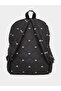 Women Black Quilted Look Backpack with Bow Detail - 2