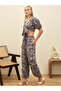 Paisley Print Tie-Front Crop Top and Trousers Co-Ords - 3