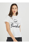 Slogan Print Round Neck Short Sleeve T-Shirt - 3