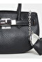 Solid Dual Handle Handbag with Heart Drop - 2