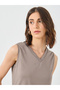 Women Brown Sleeveless Top and Pants Co-Ords - 3