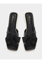Solid Bow Detail Flat Sandals - 5