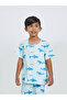 Shark Graphic Round Neck T-Shirt and Shorts Set - 2