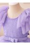 Faux Pearl Decor Bow Detail Party Dress - 3