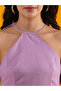 Halter Neck Front Slits Crepe Top with Trousers Co-Ords - 4