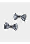 Black Checked Bow Hair Clip