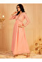 Peach Embellished Sequined Empire Ethnic Maxi Dress - 2