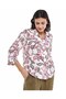 Floral Printed Shirt with Revere Collar and 3/4 Sleeves