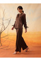 Mandarin Collar Ruched Sleeve Shirt with Trouser Set - 4