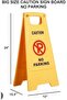 Caution No Parking Sign, A-Frame Floor Stand, Yellow Plastic, Double-Sided - 2