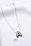 Steel Zircon Stone Letter Balloon Necklace-Silver Color - 2