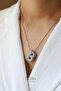 Steel Zircon Stone Letter Balloon Necklace-Silver Color