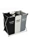 135L Laundry Basket, 3-Compartment Clothes Sorting Box