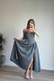 Khaki Waist Detailed Strap Slit Dress - 6