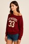 Women's Gray Oywouos 33 Printed Boat Neck New Season Sweatshirt - 2