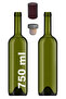 750ml Green Wine Bottle with Synthetic Cork Stopper and Hood Empty Pit Glass Bottle 2Pcs