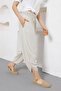 Women's Ecru Carrot Cut Bohemian Linen Pants with Side Pockets Njros25 - 2