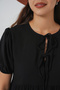 Women's Lace-Up Midi Dress 2575 - Black - 5