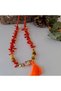 Handmade Coral Orange Short Fish Figure Women's Necklace