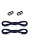 Adjustable 1 Pair Navy Blue Screw Capsule Tip Round Rubber Practical Laces