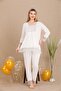 Long Sleeve, Lace Maternity-Pregnancy Pajama Set