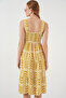 Women's Patterned Strap Midi Dress 2577 - Yellow - 6