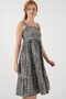 Women's Patterned Strap Midi Dress 2577 - Anthracite - 3