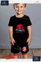 Kids Unisex “Car Tokyo Black Circle on It“ Custom Printed Crew Neck T-Shirt - Shorts Set - 2