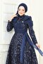 Sual Stone Detail Evening Dress 5099D170-Ms Navy - 4