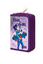 Purple Cool Girl Patterned Pvc Three Compartment Girl's Organizer Pen Holder Pencil Case -Cp7002 - 6