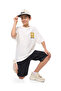 Printed Oversized T-Shirt with Crew Neck and Short Sleeves - 4
