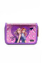 Purple Heart Girls Patterned Pvc Three Compartment Girls Organizer Pen Holder Pencil Case -Cp7002 - 5