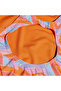 Allover Printed Medalist Girl's Swimmer Swimsuit Orange-Blue - 6