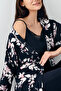 Women's Winter Regular Fit Navy Blue Dressing Gown Pc9108-S-V1 - 4