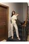 Beige Linen Fabric Trousers Crop Top Set
