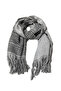 Light Gray Houndstooth Patterned Double Sided Winter Shawl - 2