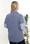 100% Cotton Comfortable Fit Striped Plus Size Women's Long Sleeve Shirt - 4