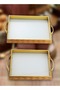 2-Piece Rectangular Decorative Trays with Handle - 3