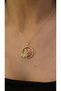 Gold Colored Stone Bee and Honeycomb Design Necklace