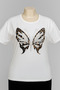 Viscose Butterfly Printed Stone Embroidered T-Shirt