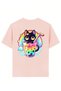 Cat Rainbow Digital Printed 100% Cotton Oversize Girl's Fancy Tshirt T-Shirt - 4