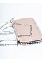 Women's Shoulder and Portfolio Bag with Bead Detail Zipper Closure and Chain - 2