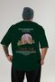 Stonehenge England Back Printed Green Oversize T-Shirt Men Women Cotton Crew Neck T-Shirt