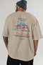 Safranbolu Turkey Back Printed Beige Oversize T-Shirt Men's Women's Cotton Crew Neck T-Shirt - 5