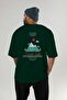 Uludağ Turkey Back Printed Green Oversize T-Shirt Men Women Cotton Crew Neck T-Shirt - 5