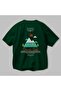 Uludağ Turkey Back Printed Green Oversize T-Shirt Men Women Cotton Crew Neck T-Shirt - 3