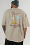 Pisa Tower Italy Back Printed Beige Oversize T-Shirt Men Women Cotton Crew Neck T-Shirt - 5